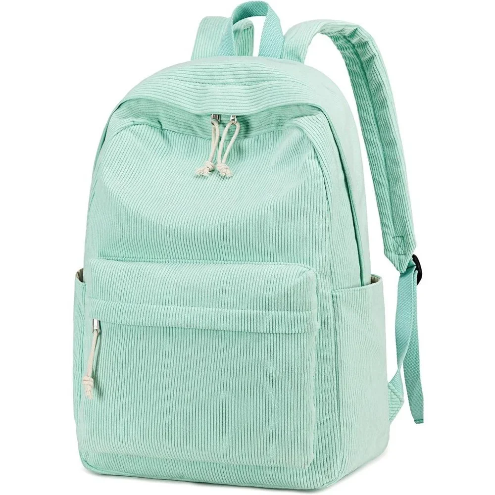 17'' Women Large Lightweight Laptop Casual High Corduroy School Bag - Picture 8 of 8